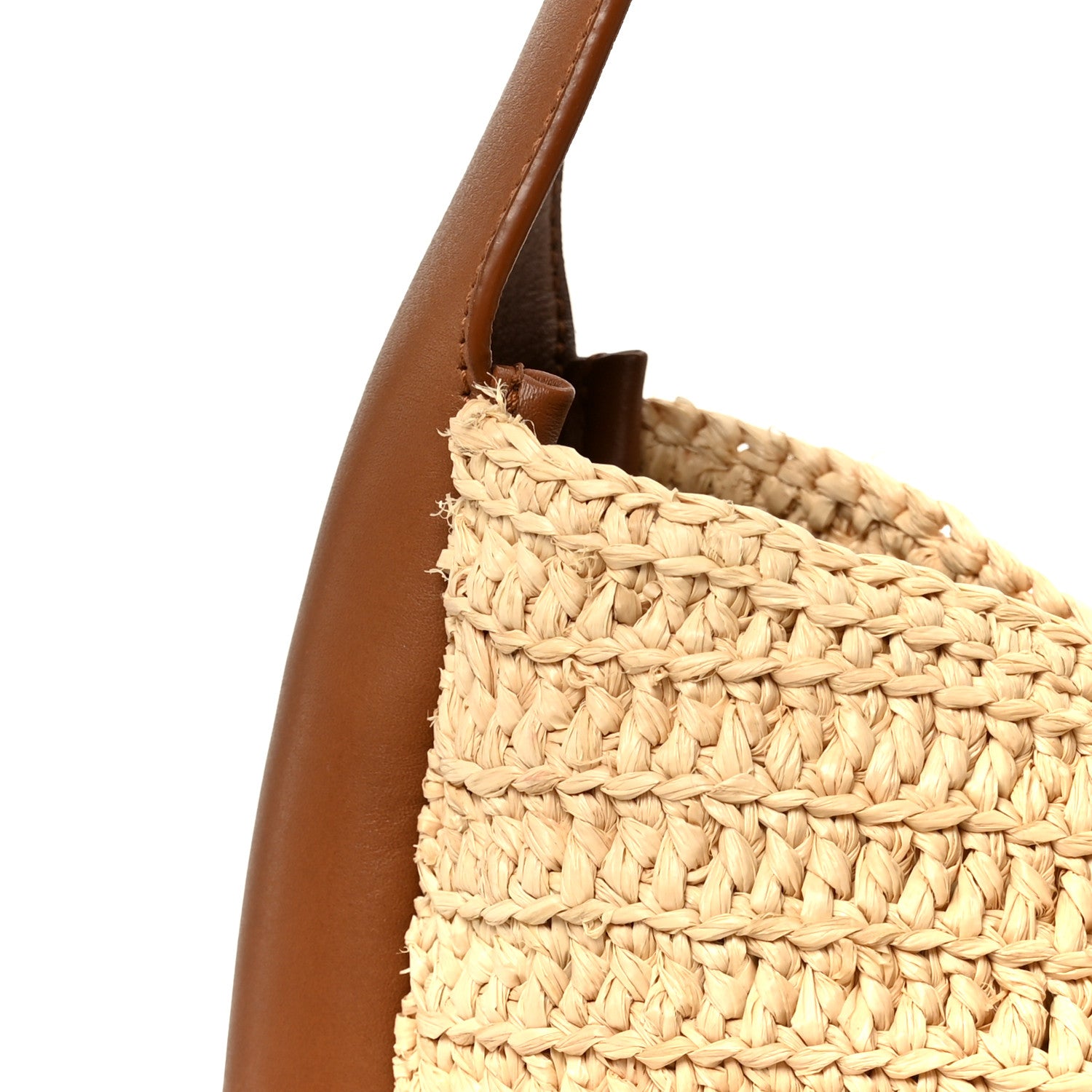 Saint Laurent Raffia Calfskin Le 5 A 7 Small Hobo Natural Brick 12 of 14