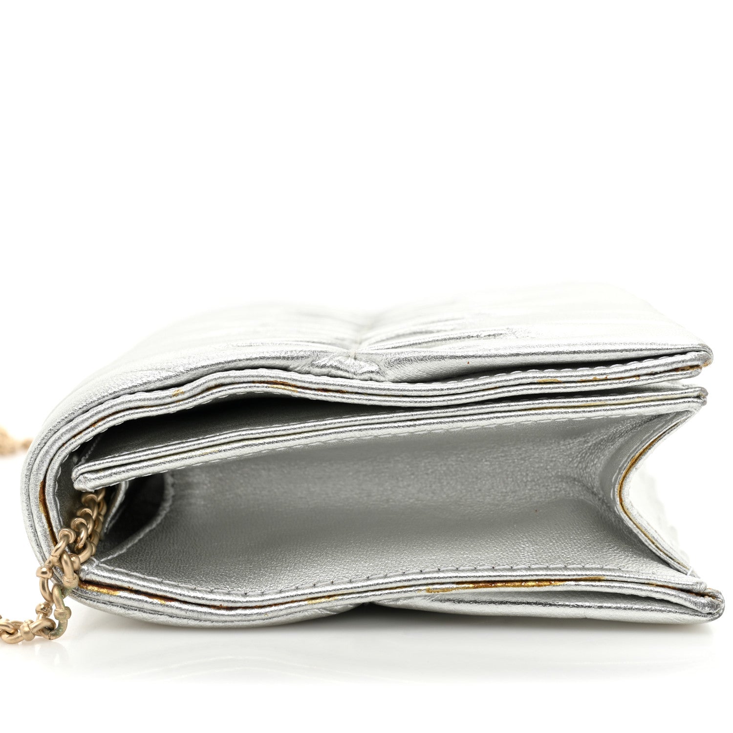 Chanel Metallic Lambskin Sac Pochette Argent 11 of 12