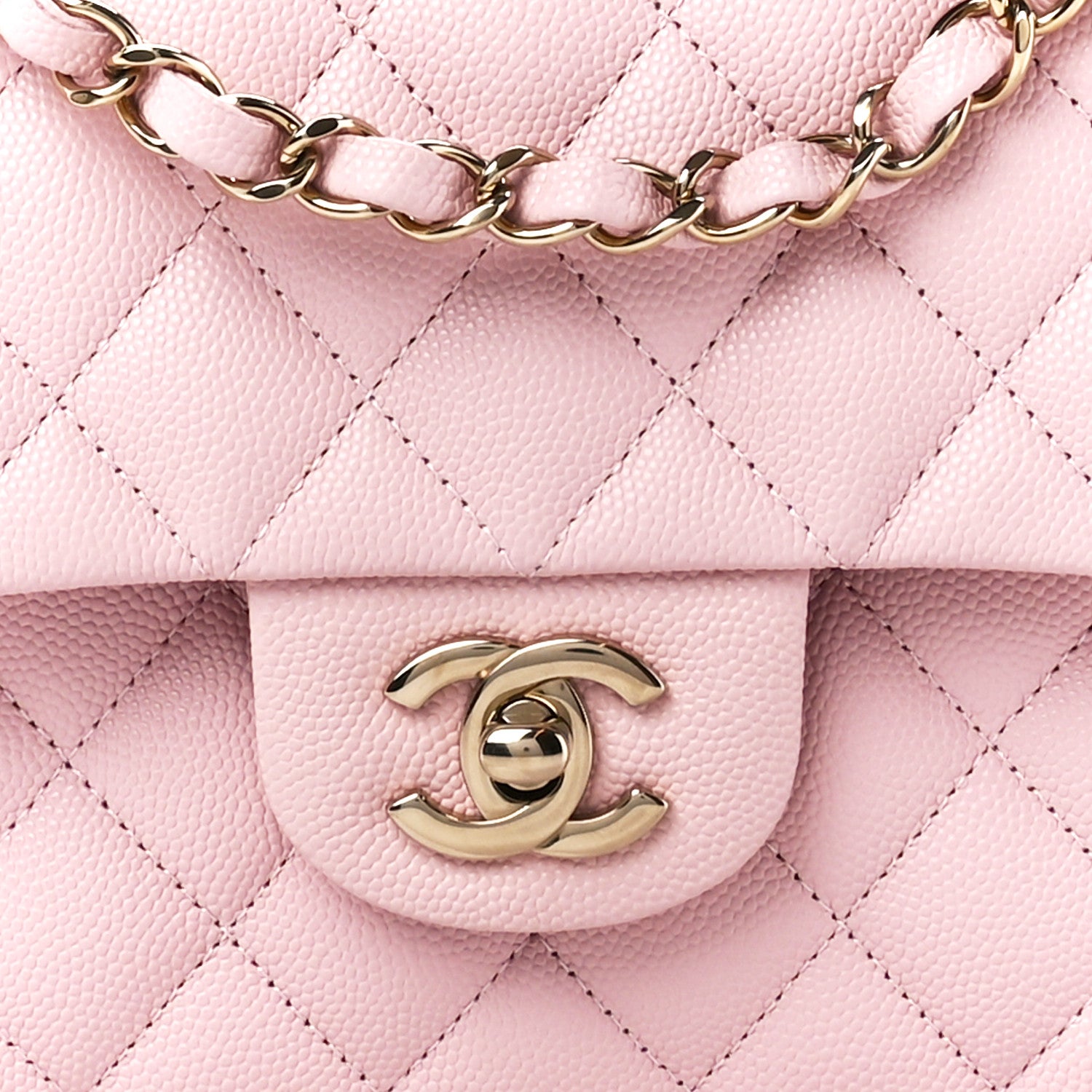 Chanel Caviar Quilted Medium Double Flap Light Pink 9 of 12