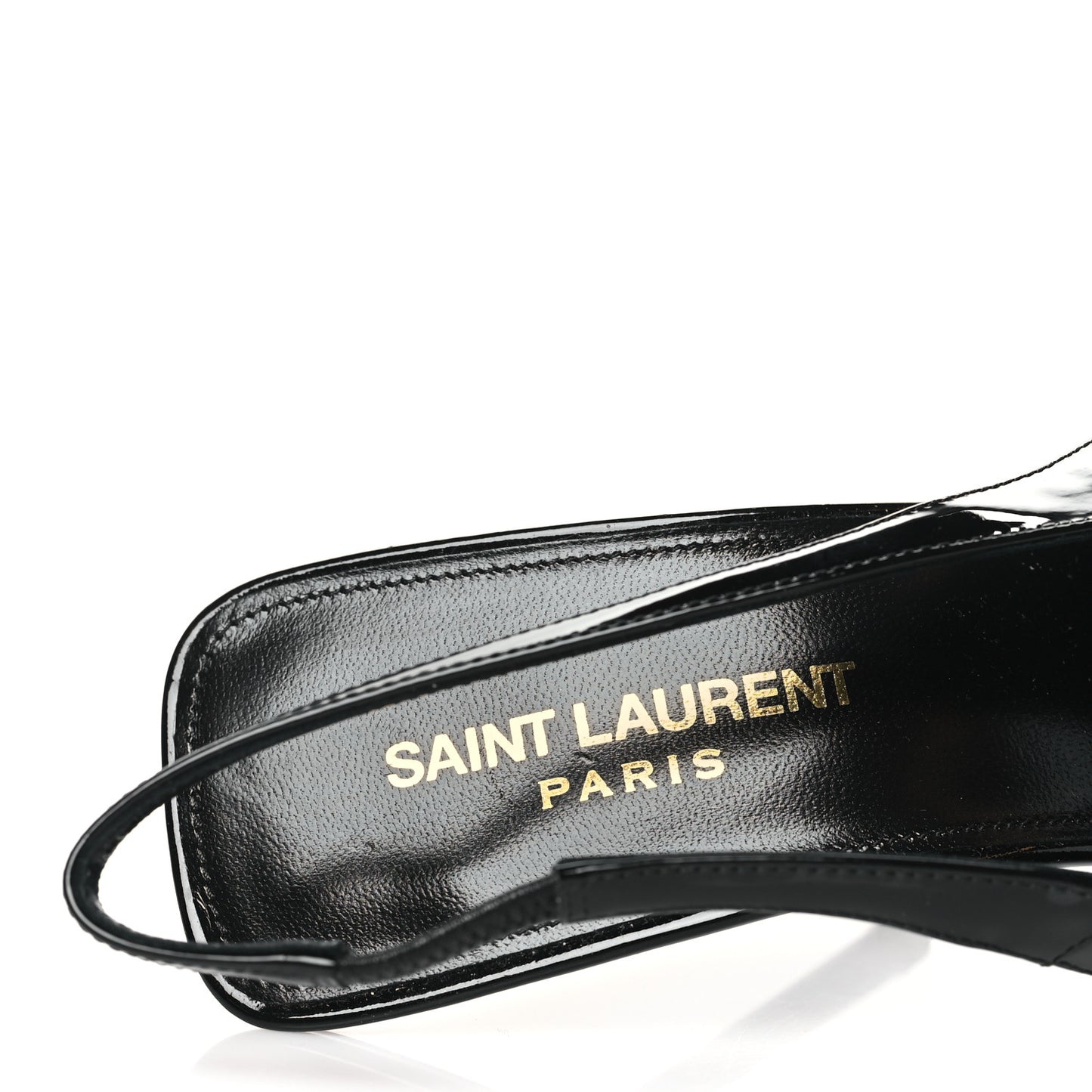 Patent Calfskin Kiss 105 Slingback Pumps 40 Black