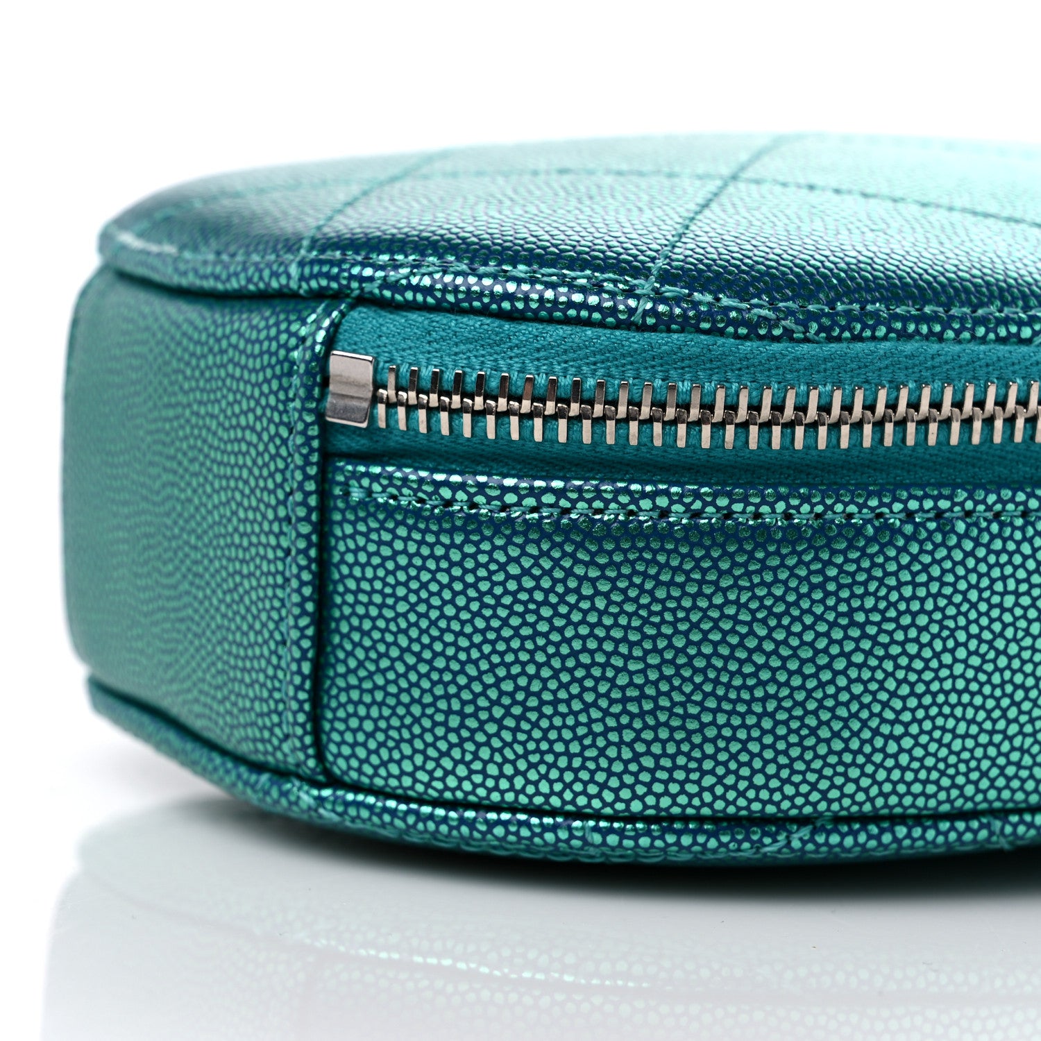 Chanel Metallic Caviar Quilted Camera Case Blue 9 of 11