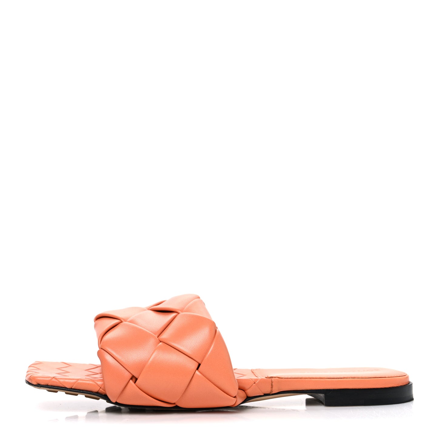 Nappa Maxi Intrecciato Lido Flat Sandals 39.5 Papaya