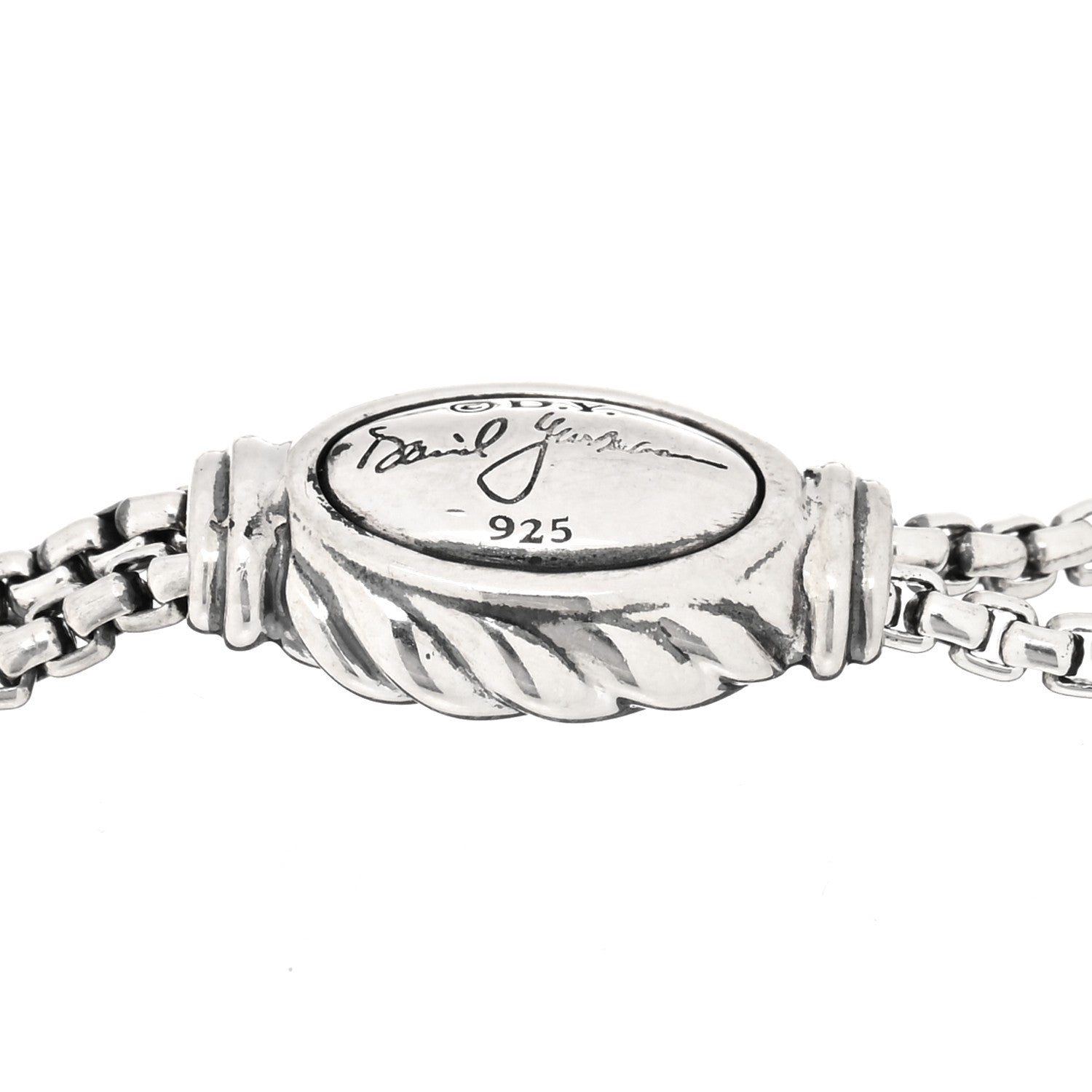 David Yurman Sterling Silver Diamond Five Station Petite Starburst Chain Bracelet 3 of 3