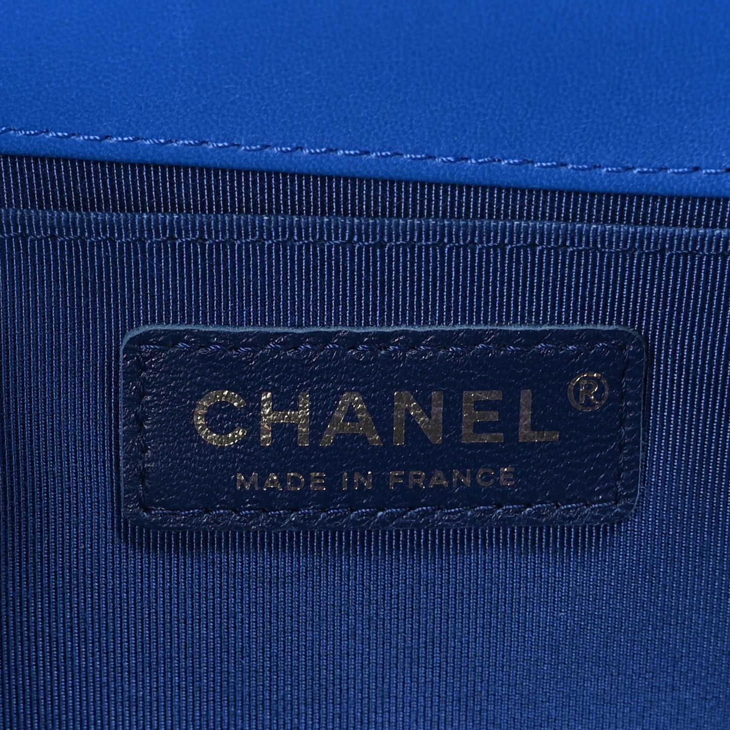 Lambskin Quilted Medium Boy Flap Blue