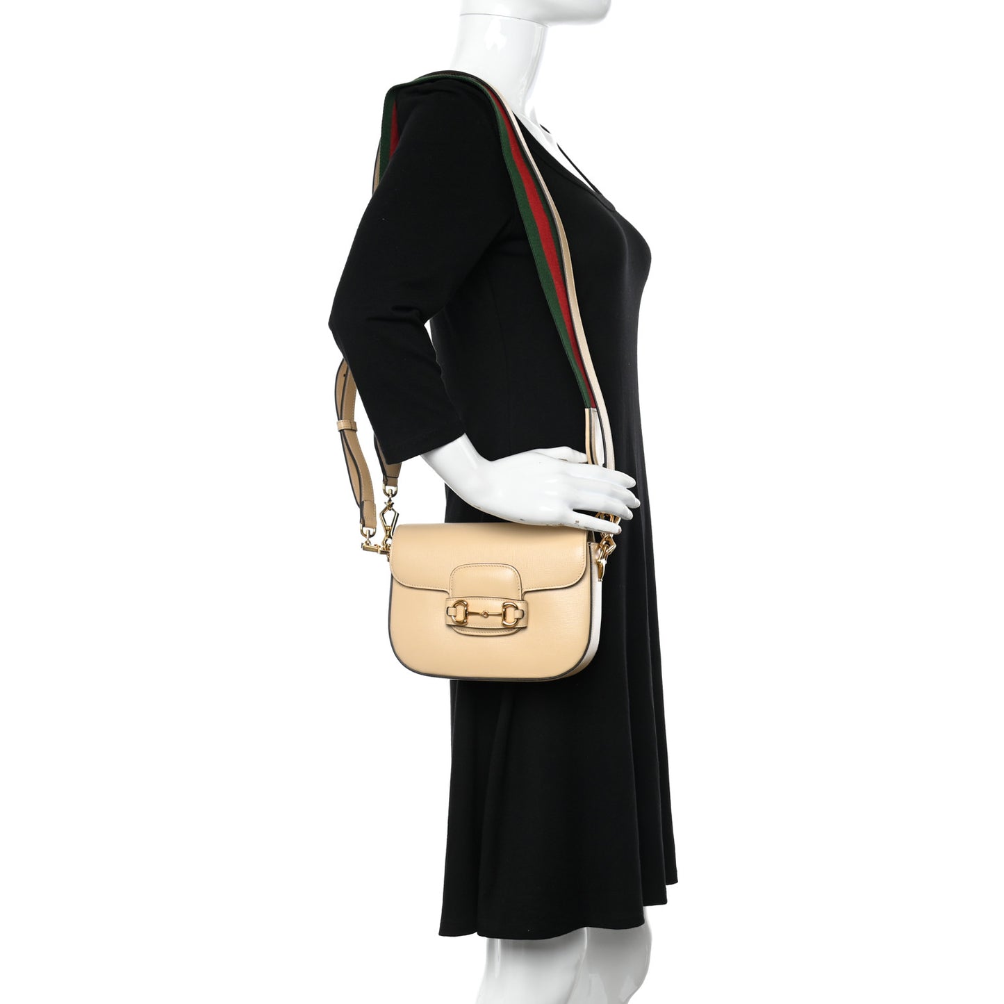 Azalea Calfskin Web Mini Horsebit 1955 Shoulder Bag Bubble Tea
