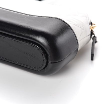 Chanel Aged Calfskin Quilted Small Gabrielle Clutch With Chain White Black 13 of 13