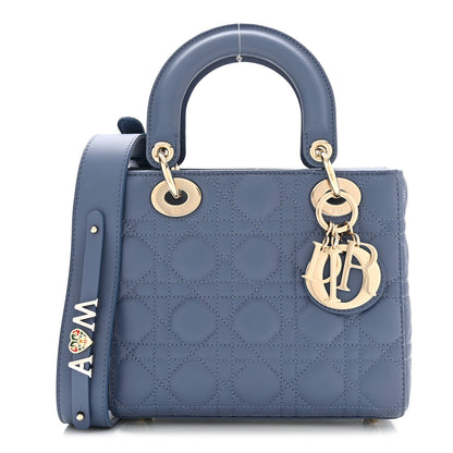 Christian Dior Lambskin Cannage Small My ABCDior Lady Dior Denim Blue 1 of 9