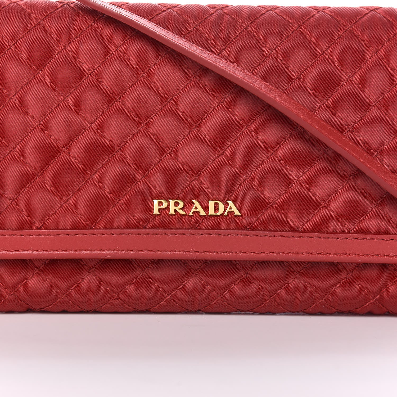 Prada Tessuto Quilted Mini Crossbody Wallet Fuoco 13 of 14