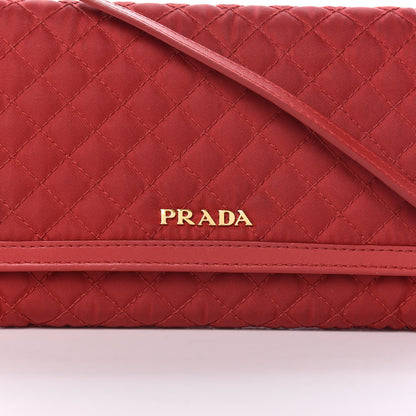 Prada Tessuto Quilted Mini Crossbody Wallet Fuoco 13 of 14