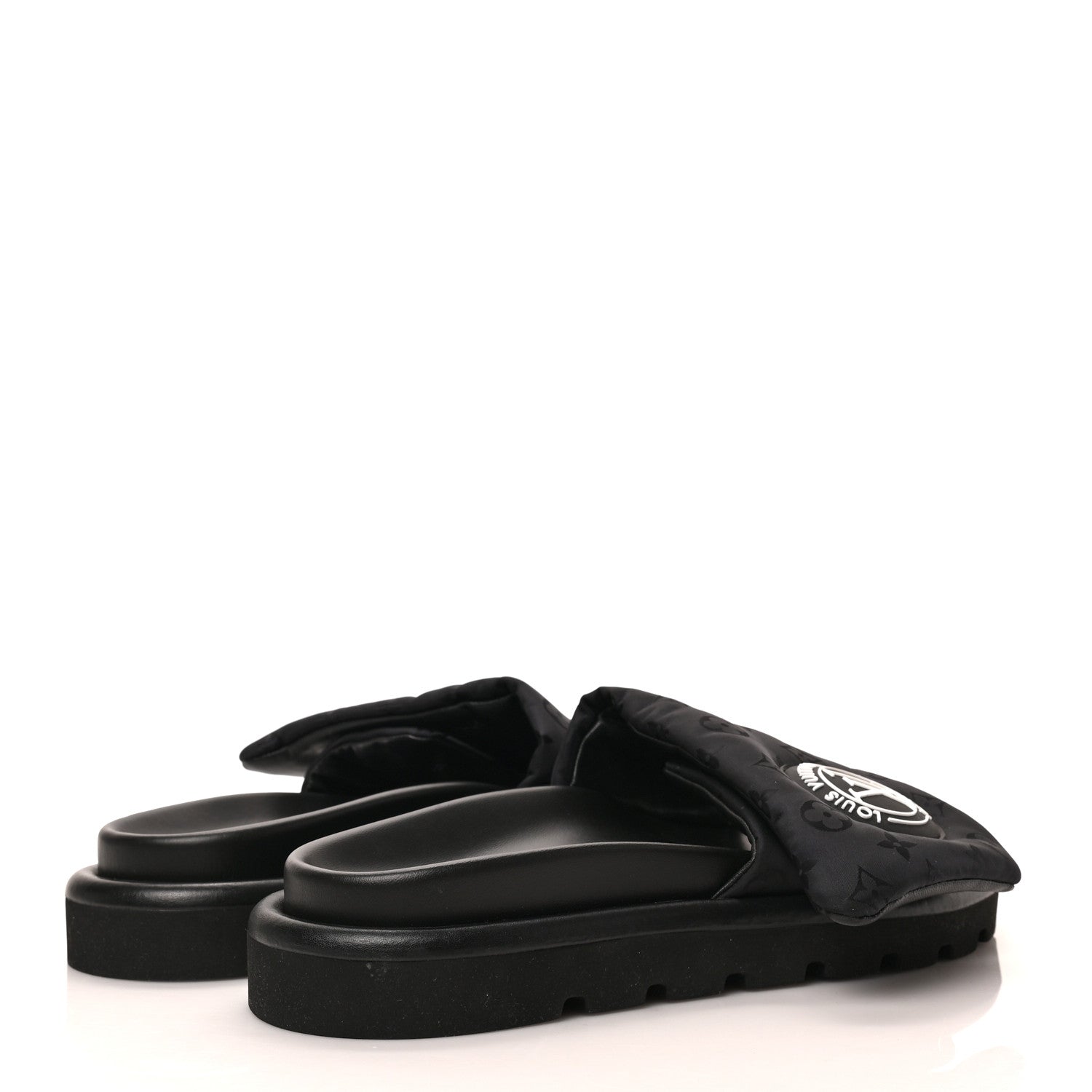 Louis Vuitton Nylon Monogram Womens Pool Pillow Comfort Mules 39 Black 6 of 16
