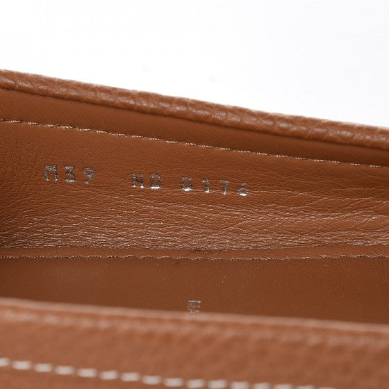 Louis Vuitton Grained Calfskin Close Up Flat Loafer 39 Brown 10 of 10