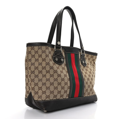 Gucci Monogram Web Sunset Tote Dark Brown 3 of 12