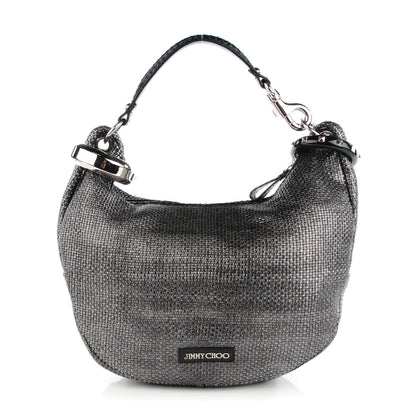 Jimmy Choo Metallic Woven Leather Solar S Hobo Old Silver 1 of 7