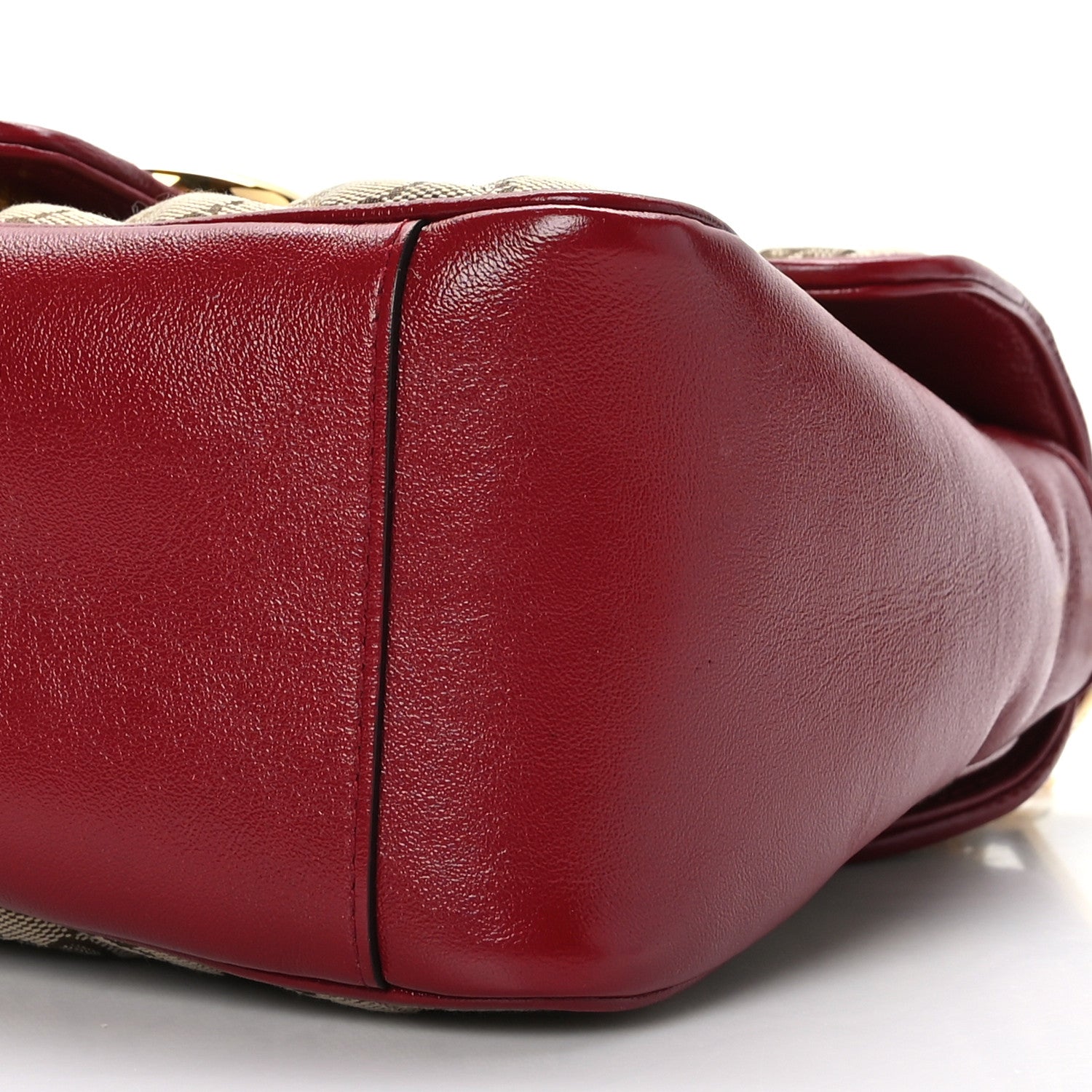 Gucci Monogram Azalea Calfskin Matelasse Diagonal Small GG Marmont Top Handle Shoulder Bag Beige Ebony New Cherry Red 9 of 10