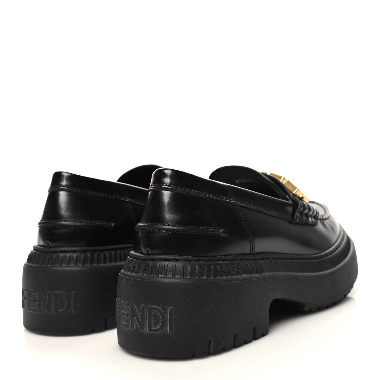 Vitello Abrasivato Fendigraphy 50mm Loafers 37 Black