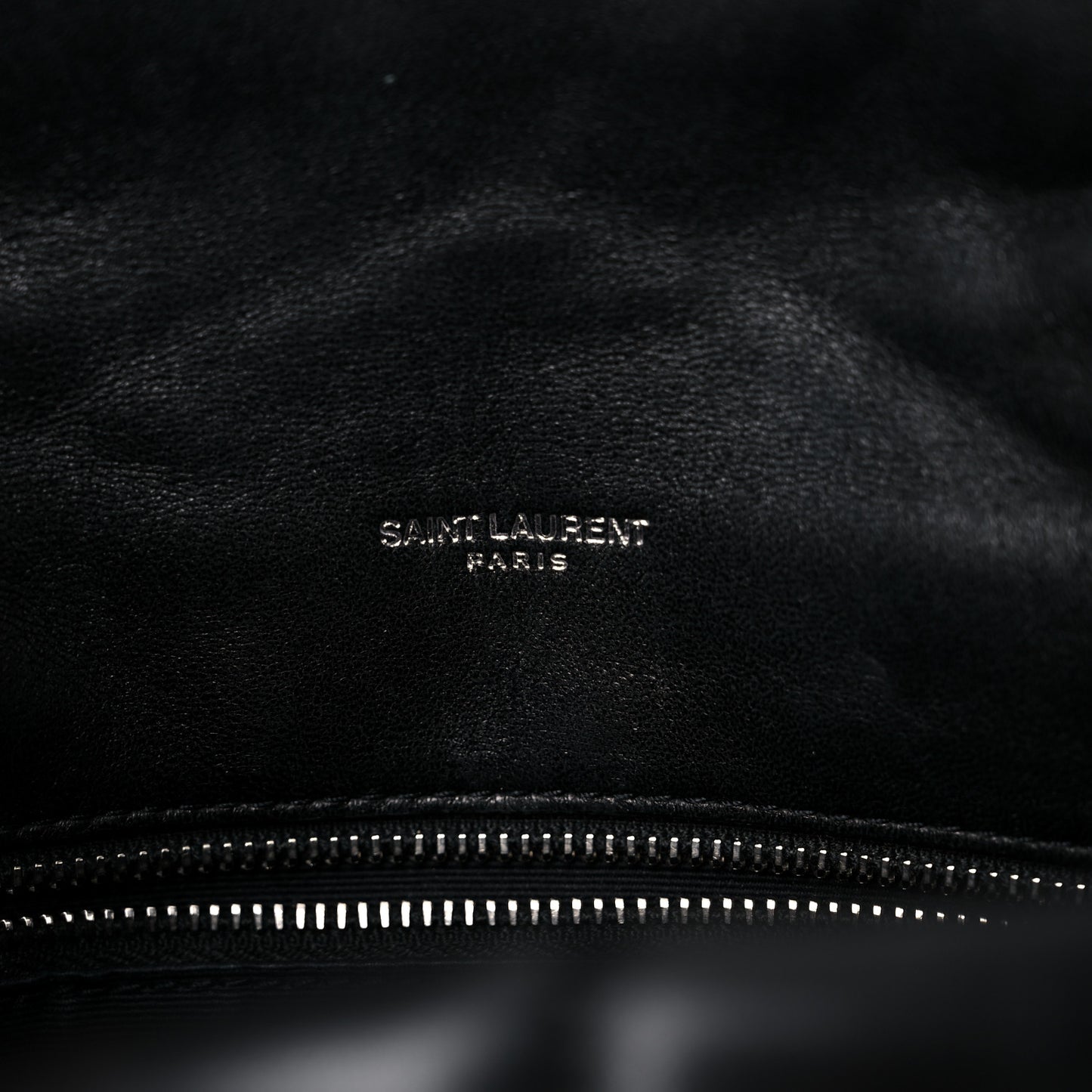 Lambskin Quilted Small Loulou Puffer Monogram Chain Satchel Black
