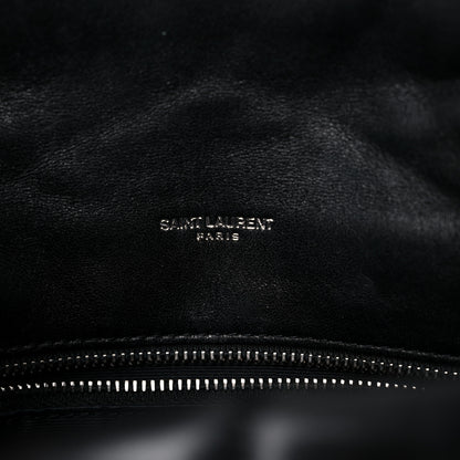 Saint Laurent Lambskin Quilted Small Loulou Puffer Monogram Chain Satchel Black 6 of 14
