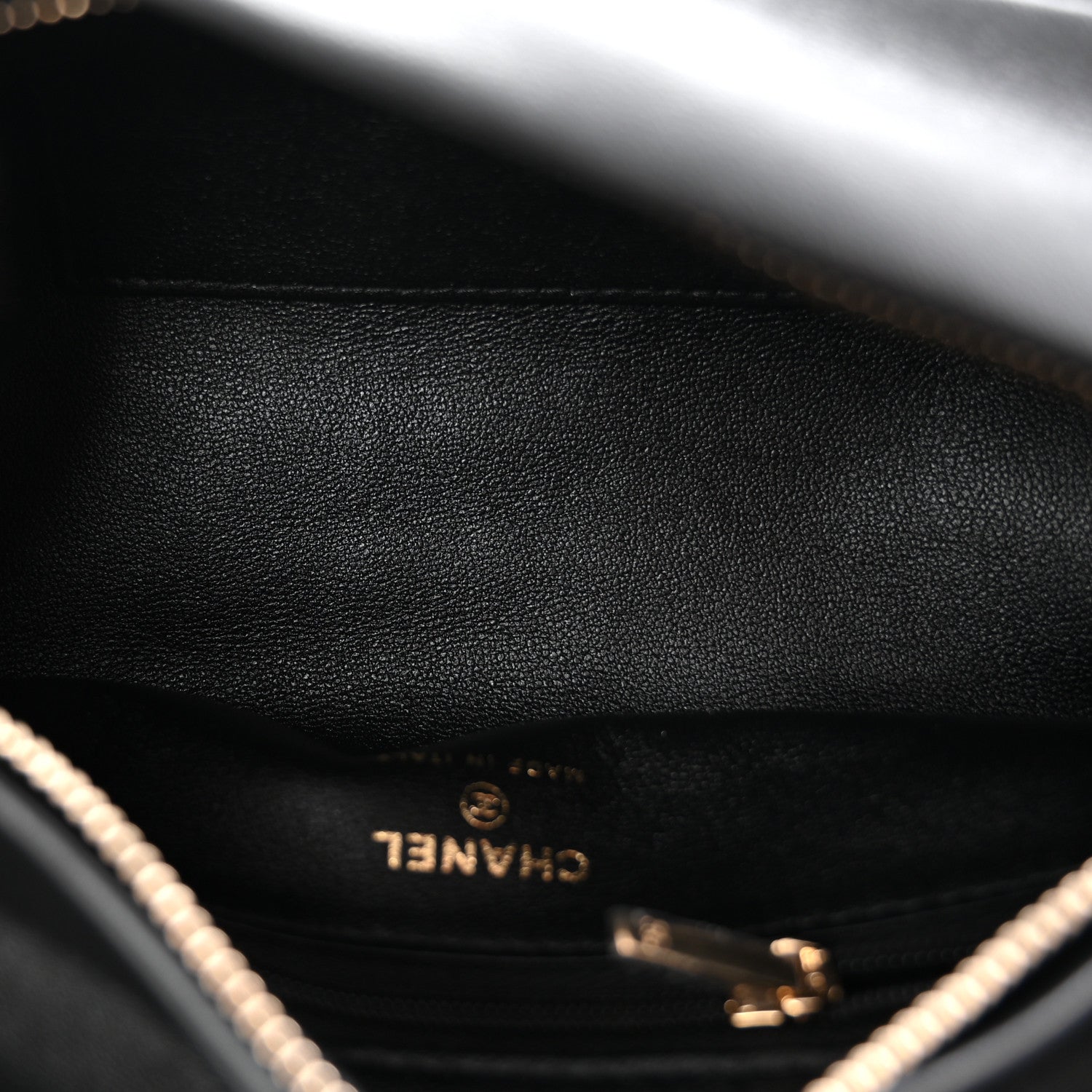 Chanel Velvet Diamanté Quilted Wristlet Clutch Black 5 of 10