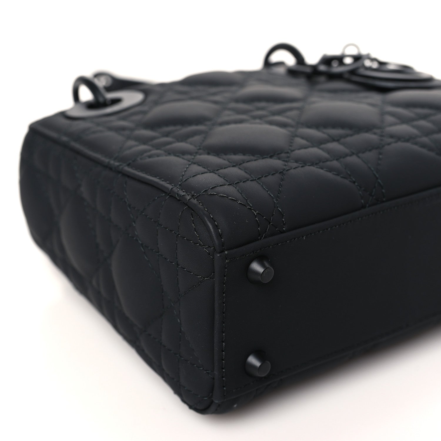 Christian Dior Ultra Matte Calfskin Cannage Mini Lady Dior Black 8 of 9