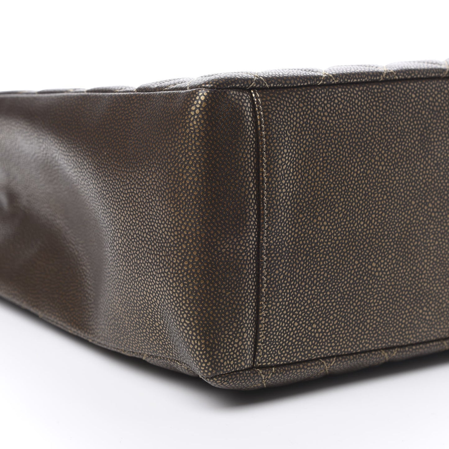 Metallic Caviar Quilted Grand Shopping Tote GST Bronze