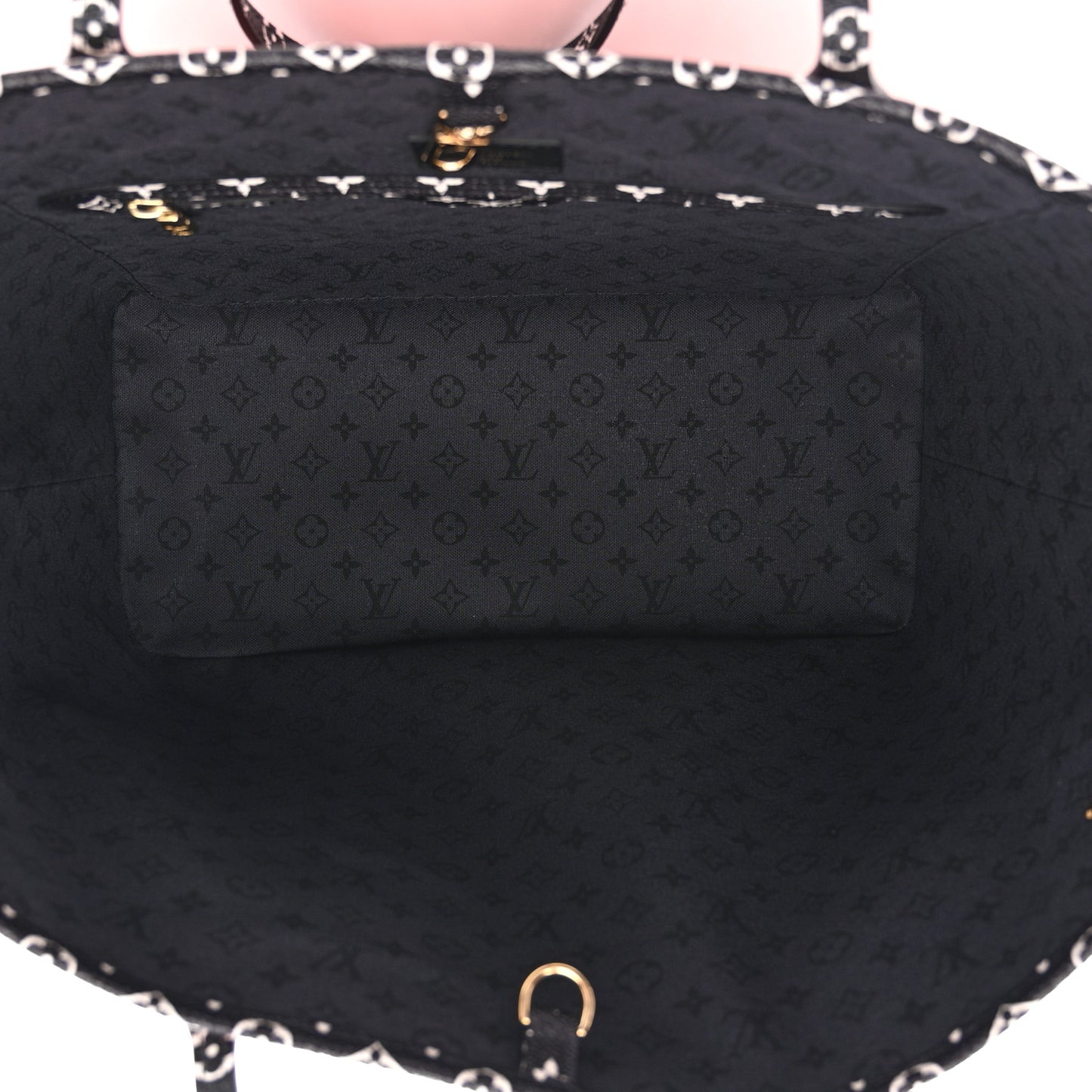 LOUIS VUITTON Monogram Giant Crafty Neverfull MM Creme Rouge Black
