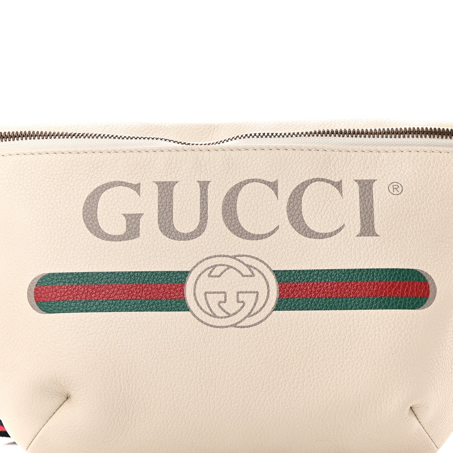 Grained Calfskin Logo Belt Bag White