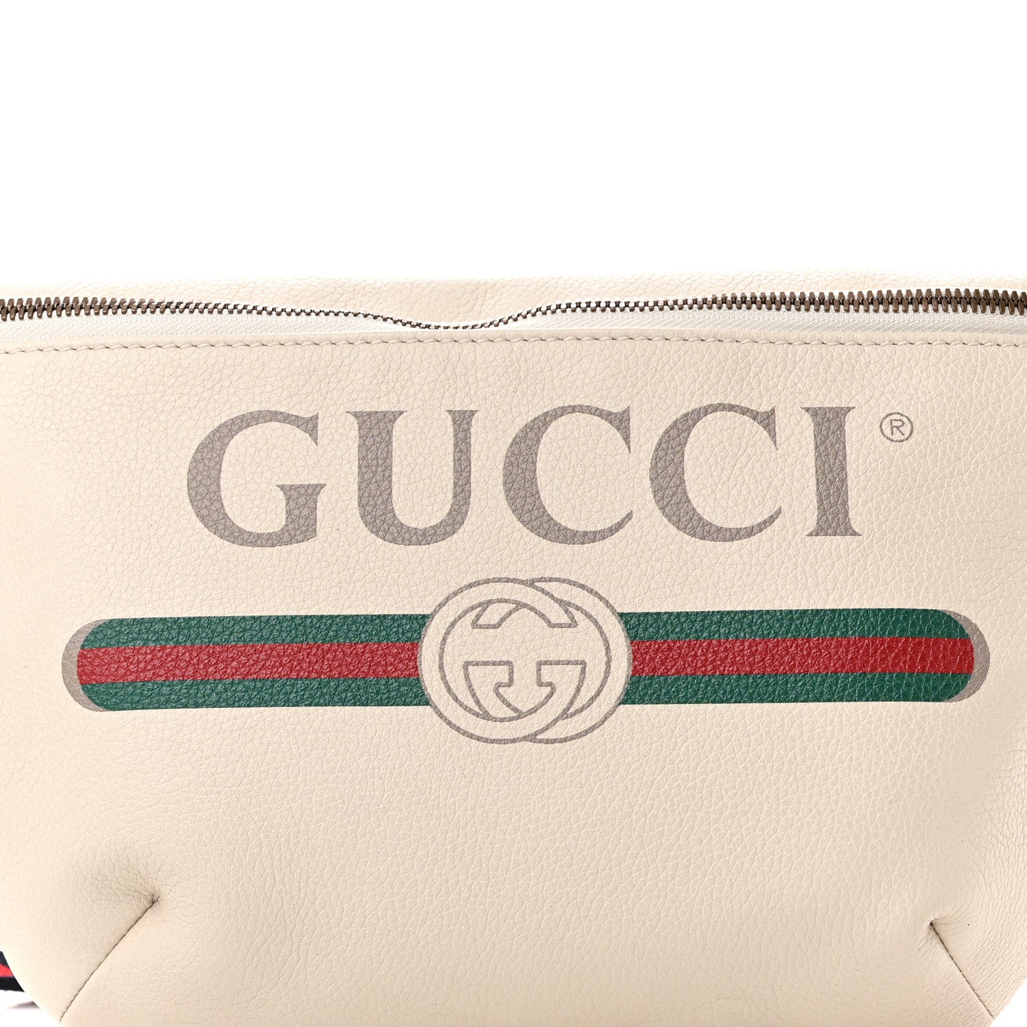 Gucci Grained Calfskin Logo Belt Bag White 8 of 10