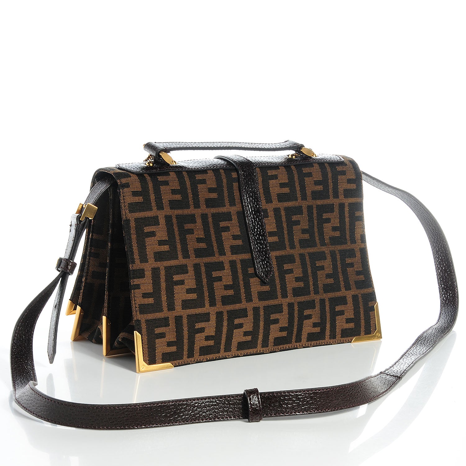 Fendi Zucca Vitello Classico No.1 Satchel Tobacco Moro 3 of 10