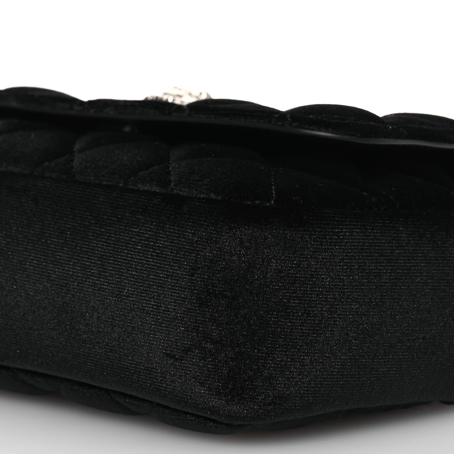 Velvet Quilted Icon Crossbody Bag Black