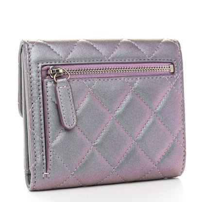 Chanel Iridescent Lambskin Quilted 2.55 Reissue Compact Flap Wallet Light Purple 3 of 9