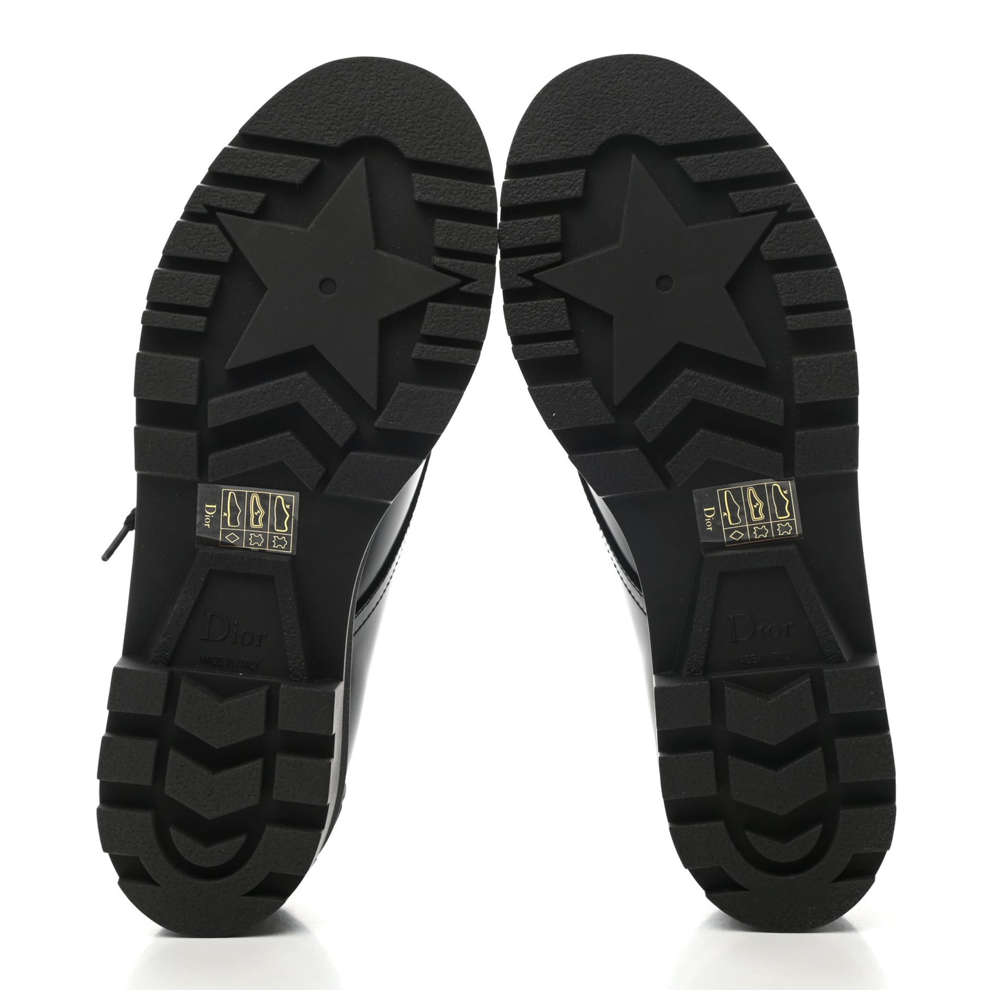 Brushed Calfskin Rubber Dioriron Derby Flat Shoes 8 Black