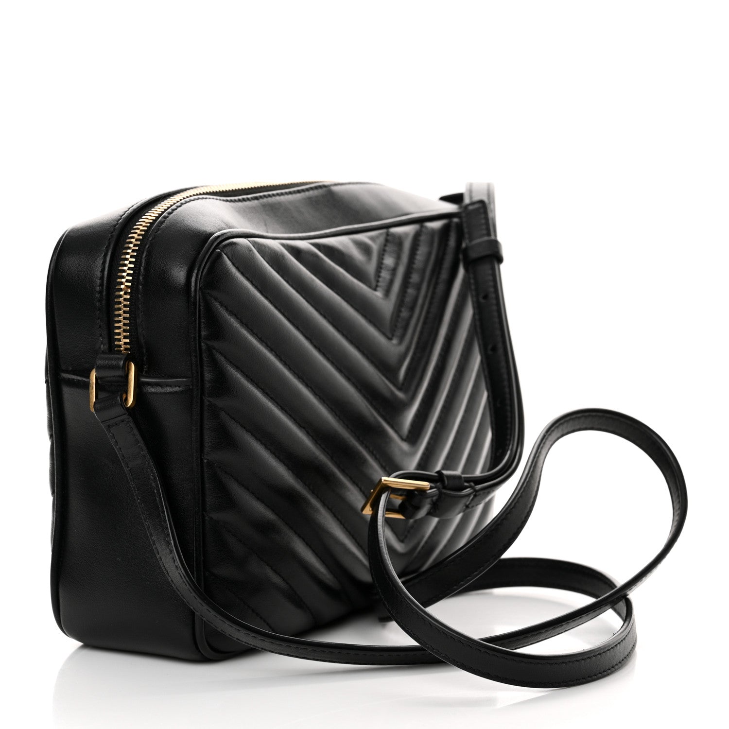 Saint Laurent Calfskin Matelasse Monogram Lou Camera Bag Black 3 of 13