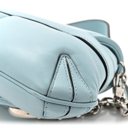Gucci Nappa Vertical Matelasse Medium Maxi Horsebit Chain Shoulder Bag Crystal Snow 11 of 12