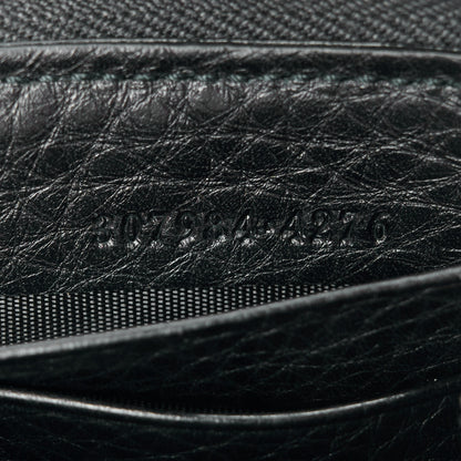 Gucci Pebbled Calfskin Bamboo Tassel Zip Around Wallet Black 6 of 9