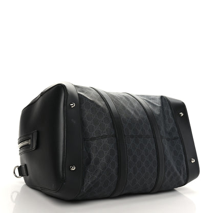 Gucci Soft GG Supreme Monogram Appia Calfskin Web Large Carry On Duffle Bag Black Grey 4 of 11