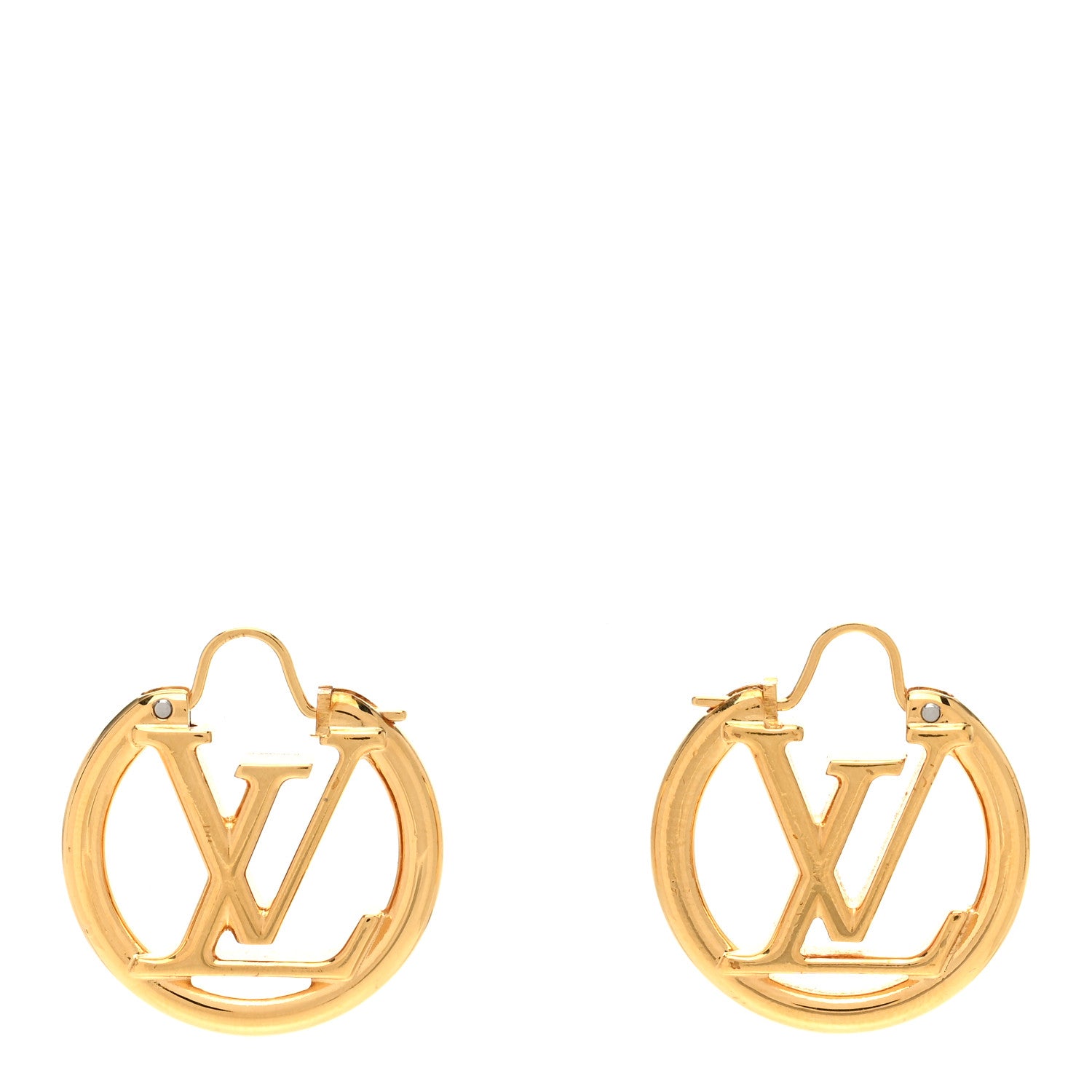 Louis Vuitton Metal Small Louise Hoop Earrings Gold 1 of 5
