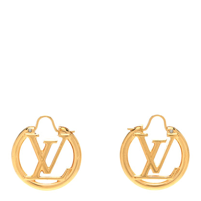 Louis Vuitton Metal Small Louise Hoop Earrings Gold 1 of 5