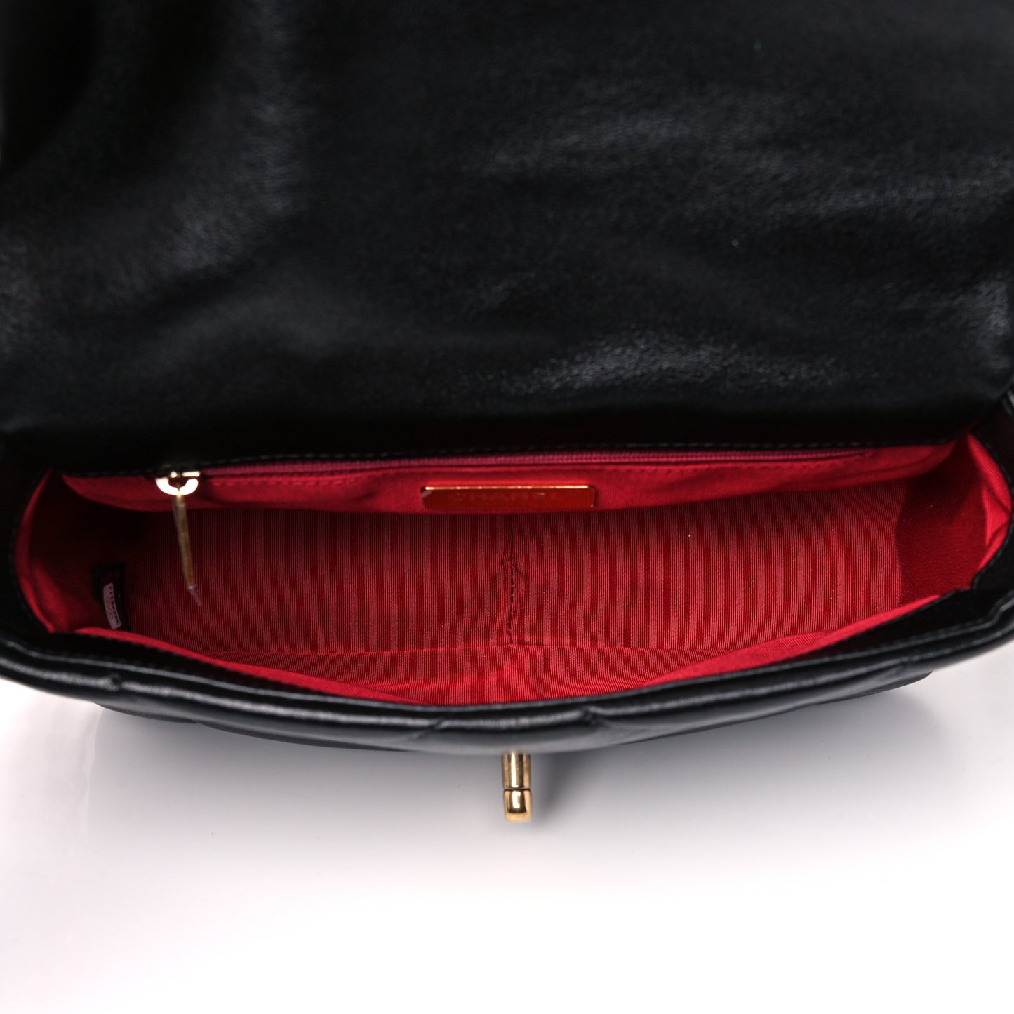 Goatskin Quilted Medium Chanel 19 Flap Black