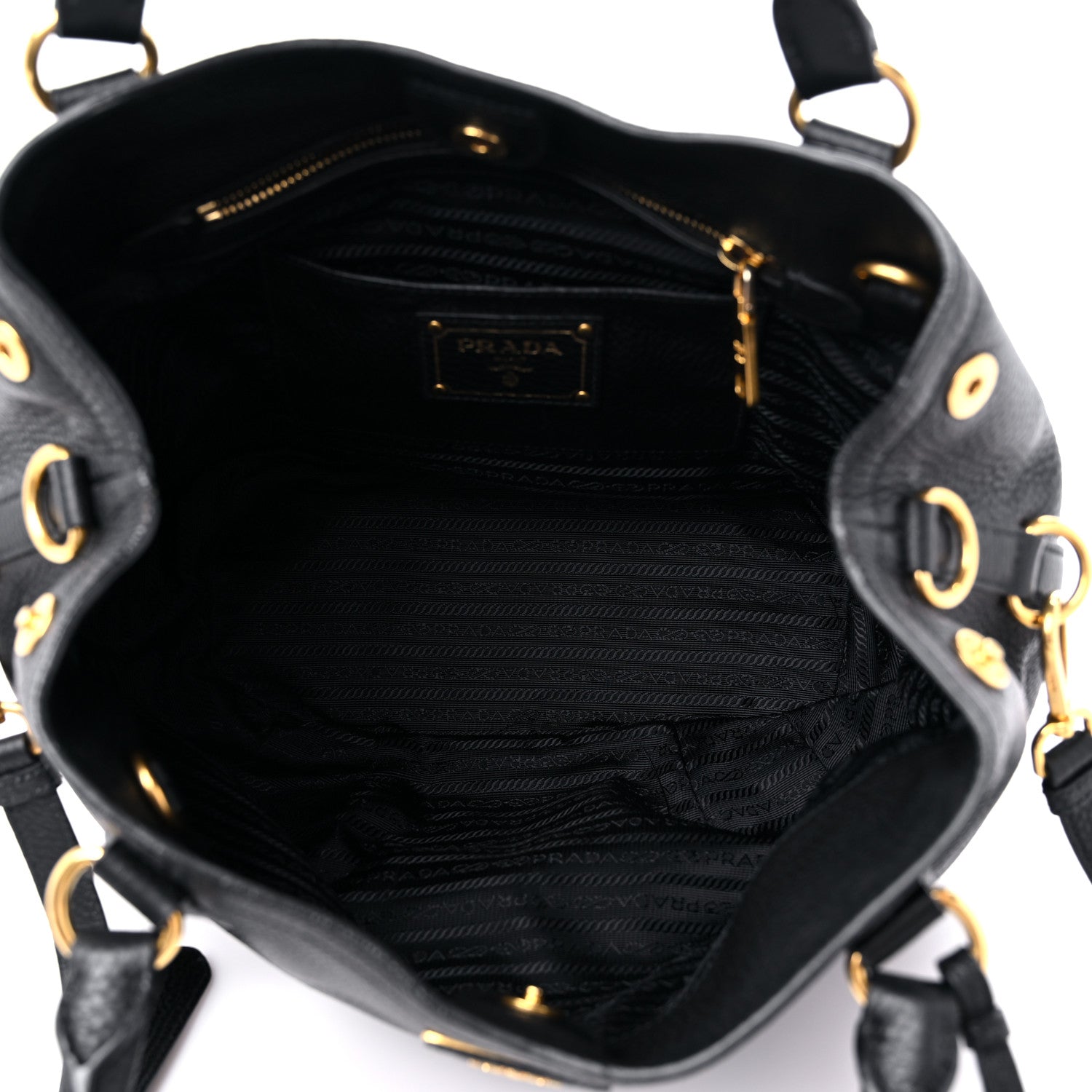 Prada Vitello Daino Shoulder Bag Black 4 of 9