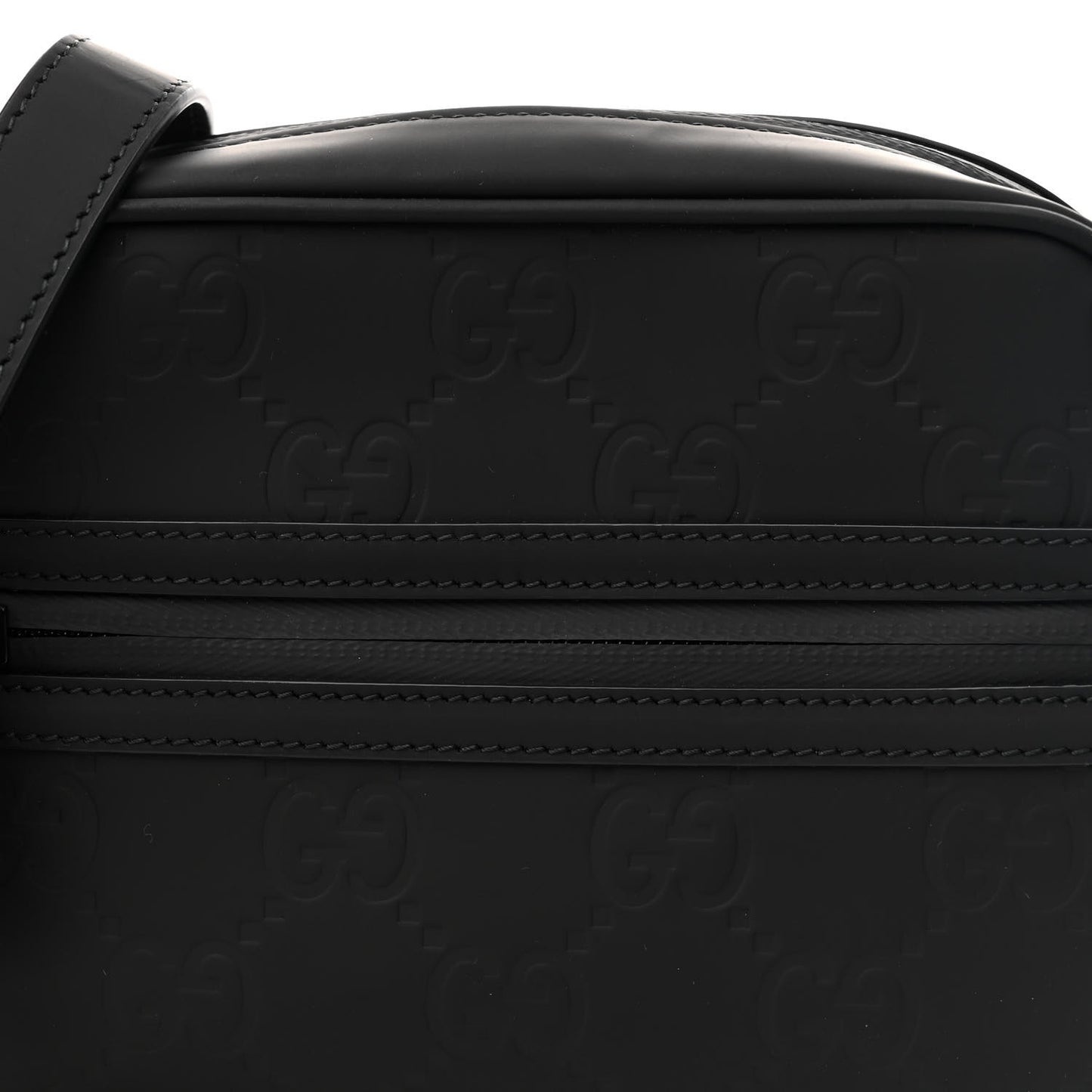 Rubber Effect Monogram GG Crossbody Bag Black