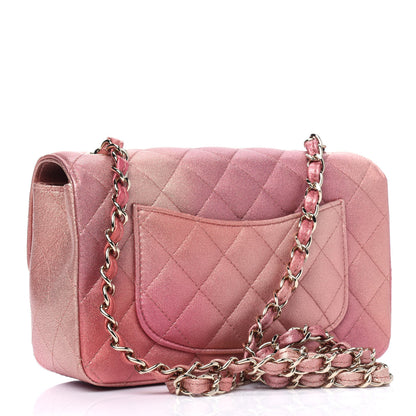 Chanel Metallic Lambskin Quilted Ombre Mini Rectangular Flap Pink 2 of 5