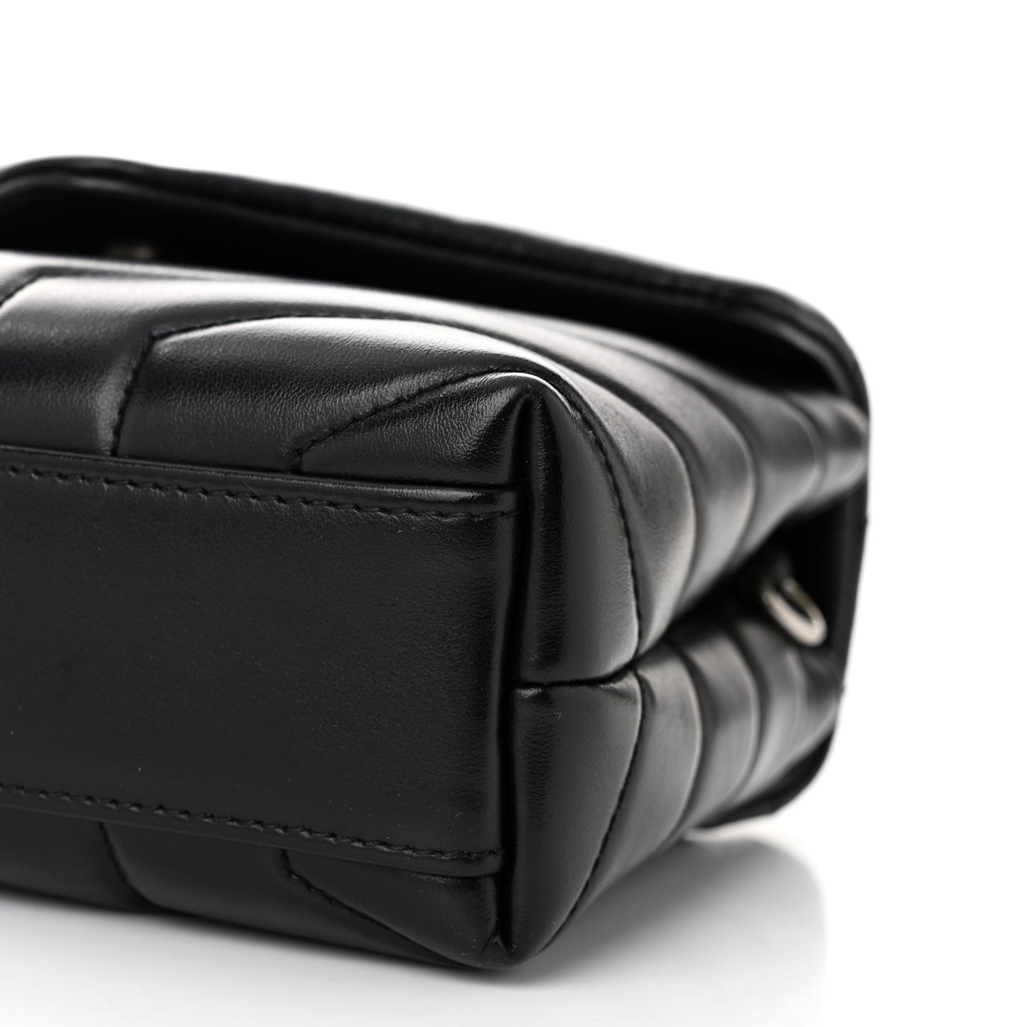 Calfskin Y Quilted Monogram Toy Loulou Crossbody Bag Black