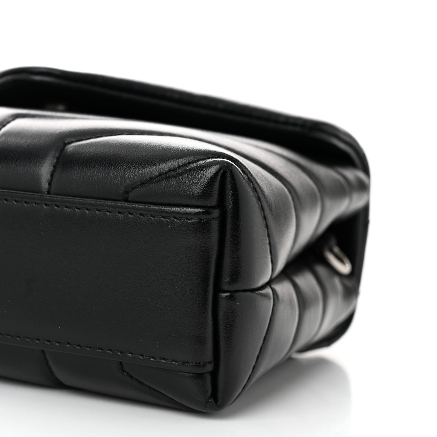 Saint Laurent Calfskin Y Quilted Monogram Toy Loulou Crossbody Bag Black 10 of 10