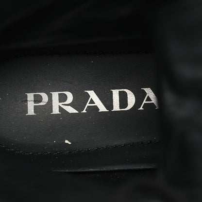 Prada Spazzolato Rois Nylon Metal Triangle Logo Monolith Pouch Pocket 55mm Boots 39 Black 8 of 8