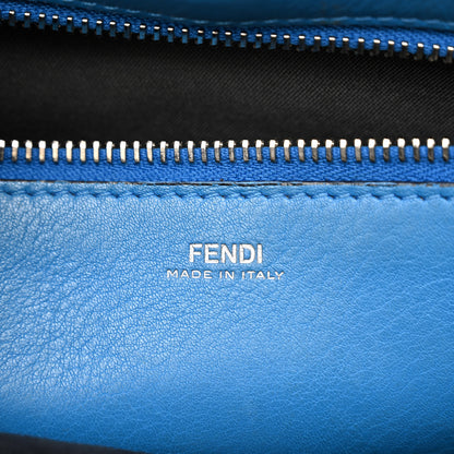 Fendi Vitello Baltico Dolce DotCom Satchel Black Blue Royal 7 of 12