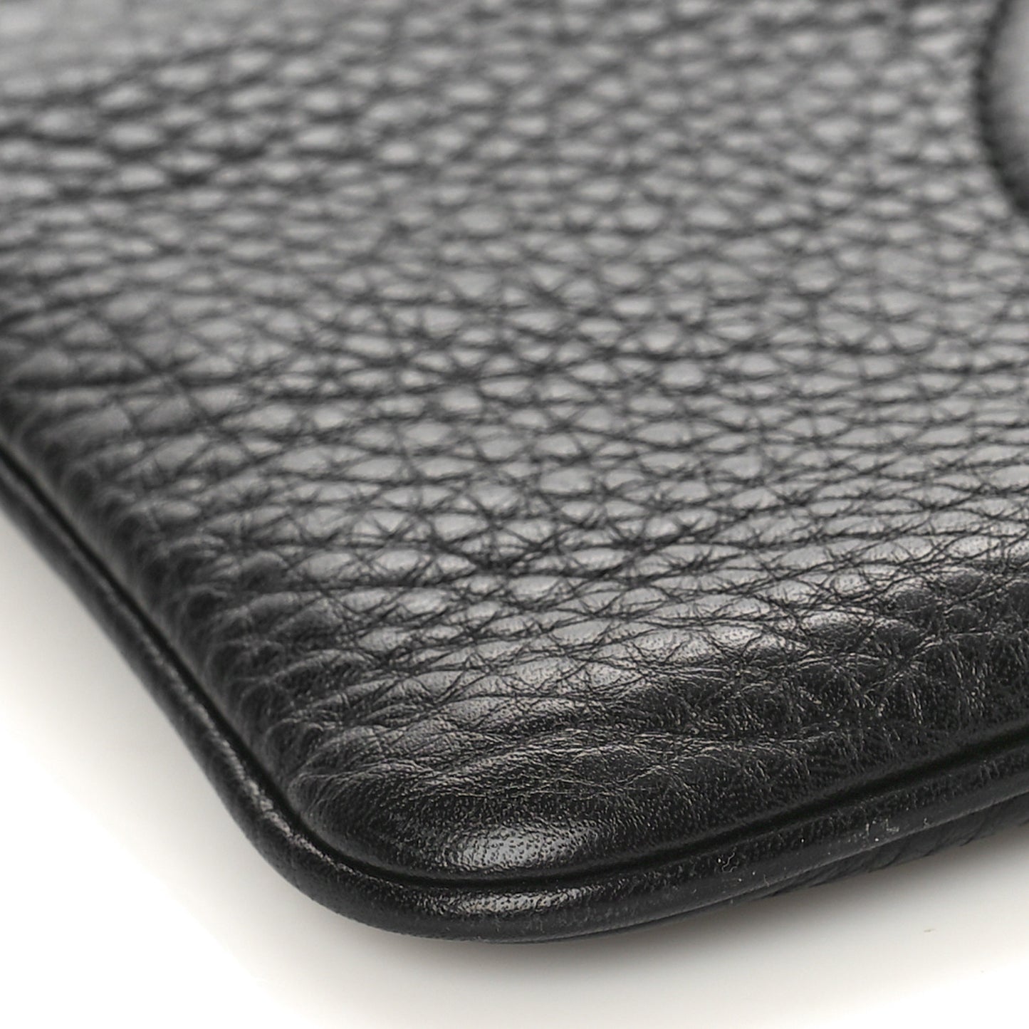Pebbled Calfskin Soho Wristlet Black