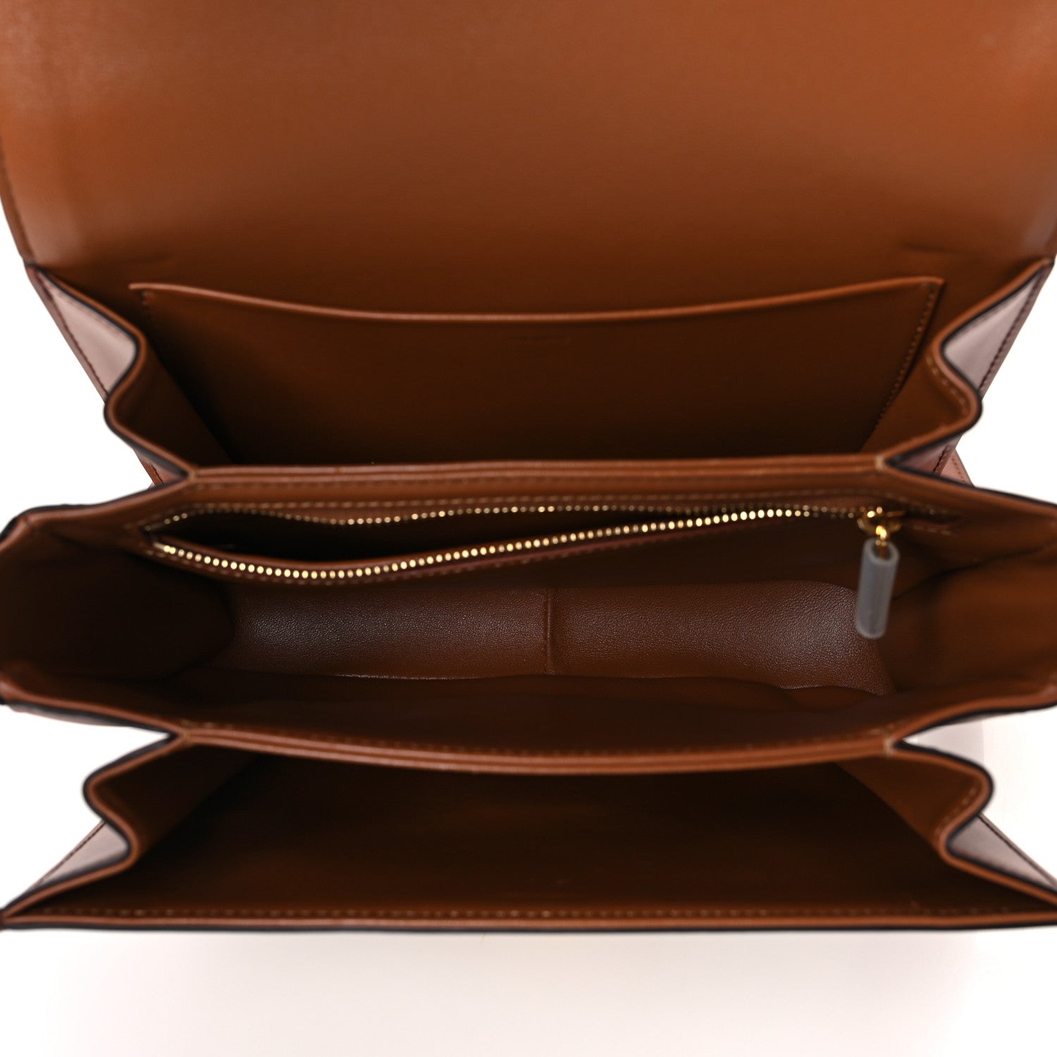 Celine Textile Calfskin Classique Triomphe Bag Natural Tan 5 of 9