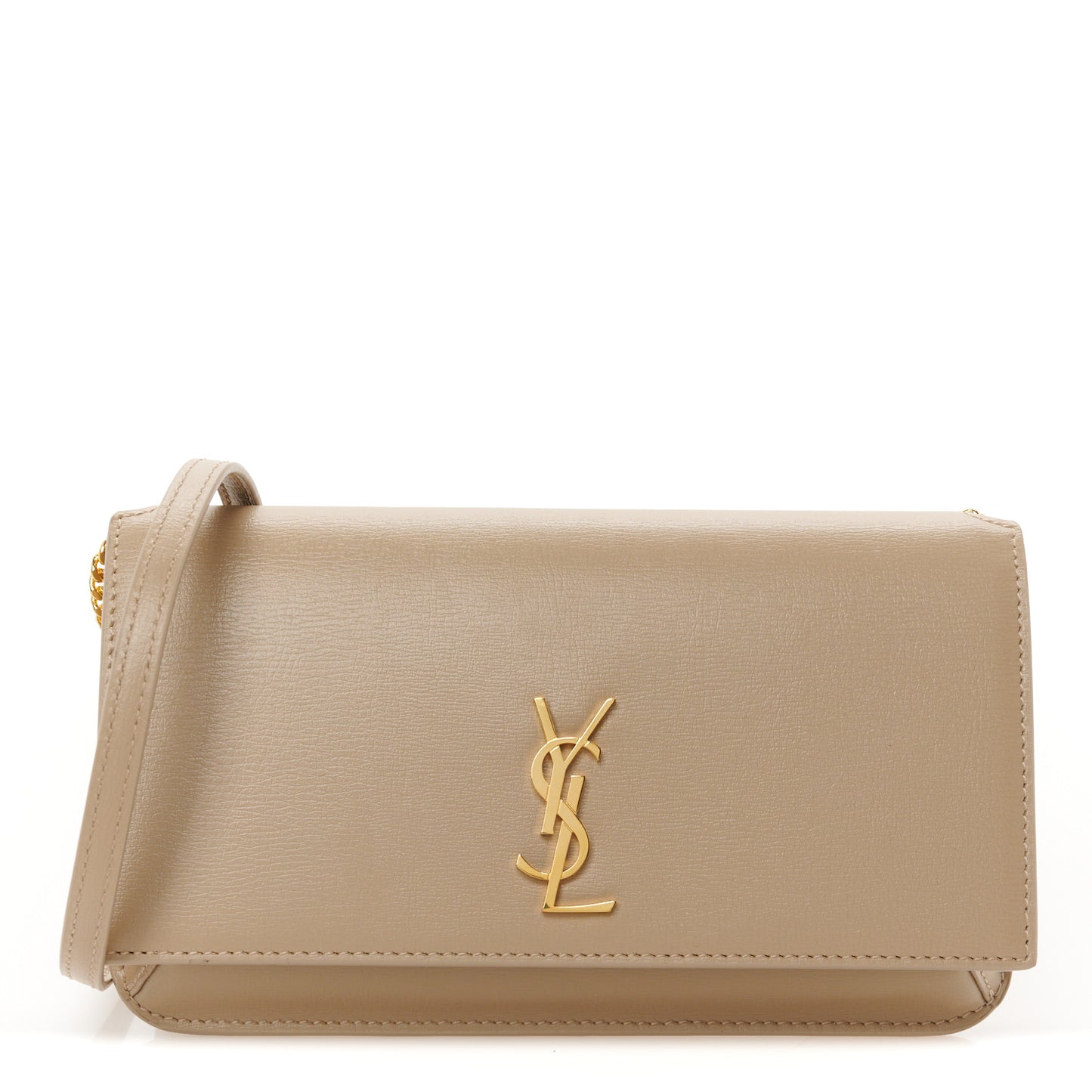 Smooth Calfskin Monogram Phone Holder Crossbody Dark Beige