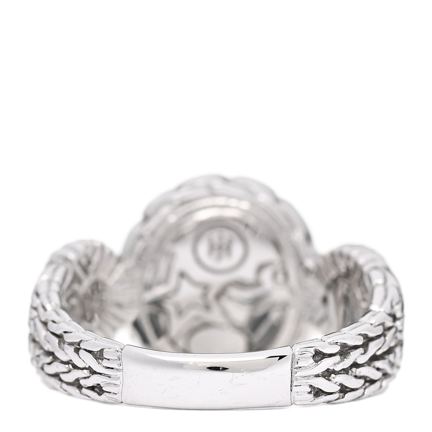 Sterling Silver Diamond Small Circle Contour Ring 54 7