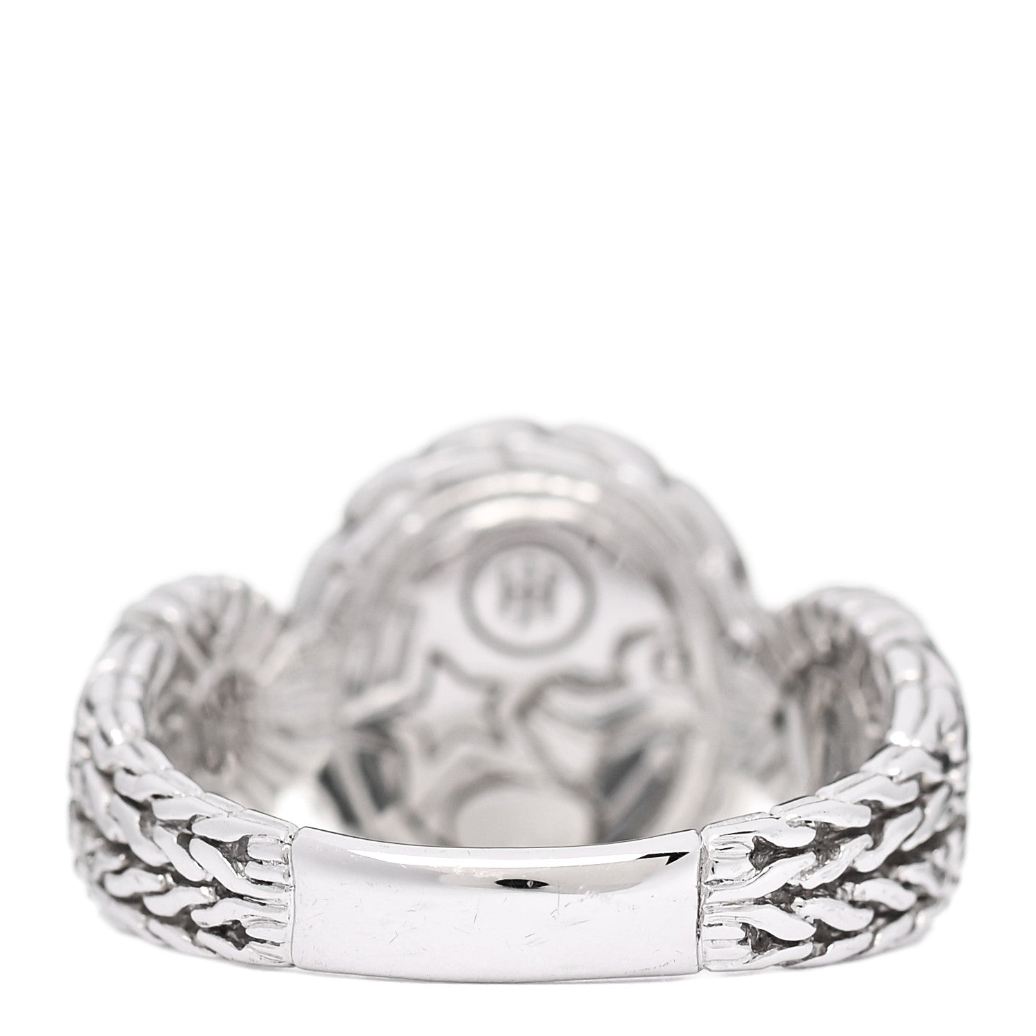 John Hardy Sterling Silver Diamond Small Circle Contour Ring 54 7 3 of 5